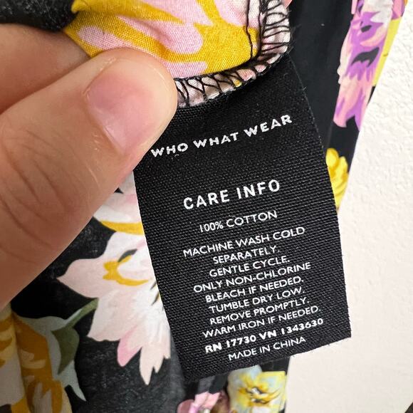 Who What Wear Black Yellow Floral Maxi Dress Size XS - Picture 9 of 9